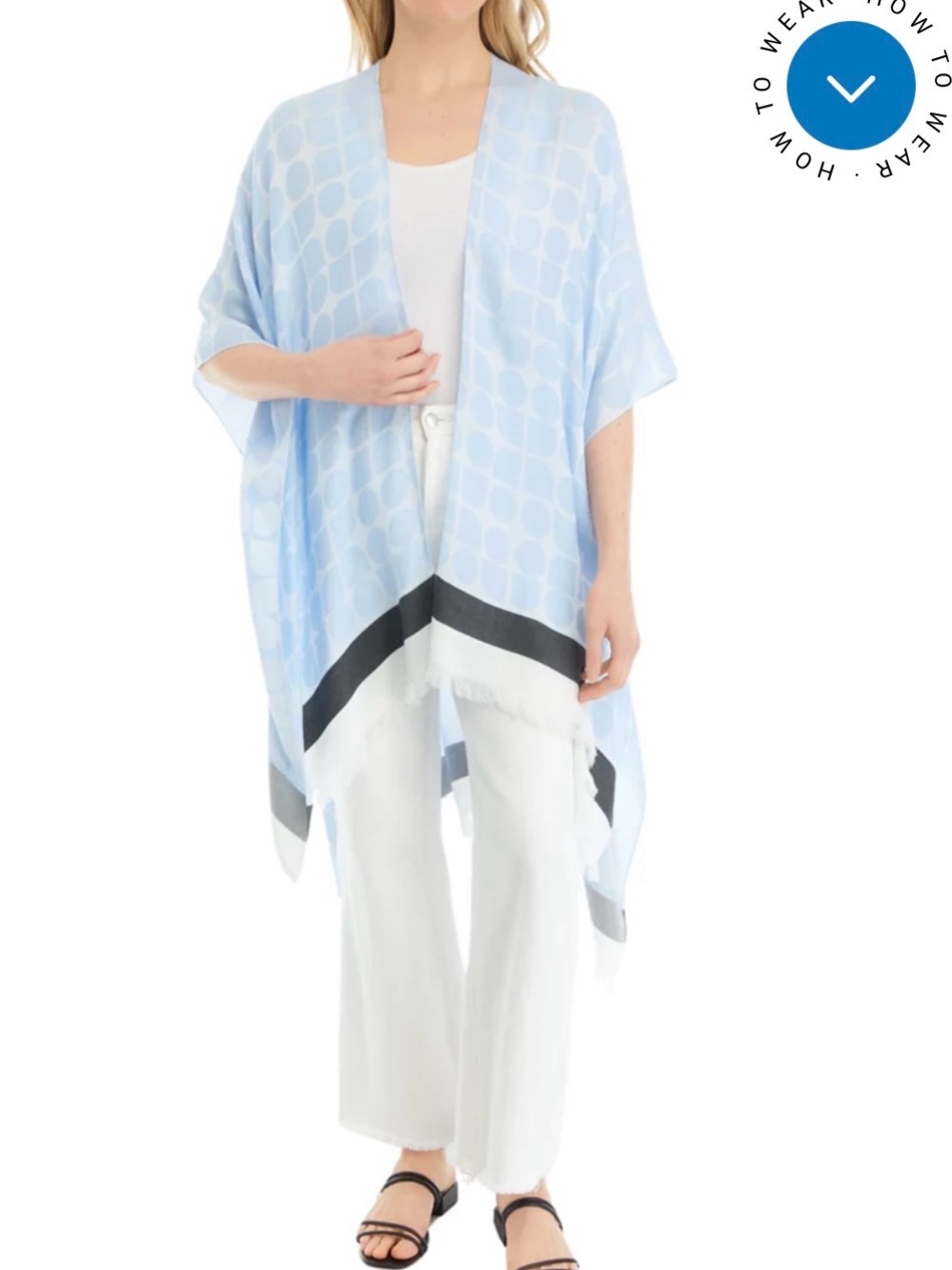 kate spade Light Blue Geometric Open-Front Wrap